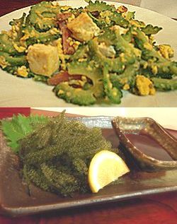 赤ひげ 本店:沖縄料理 「海ぶどう」と「ゴーヤチャンプル」
人気メニューです