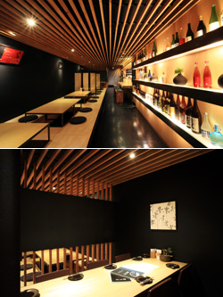 創作Dining　月翔：モダン和風スタイルの店内