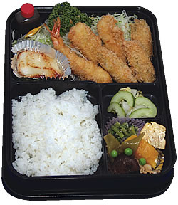とんかつ　はやみ：シーフード幕の内  1,200円