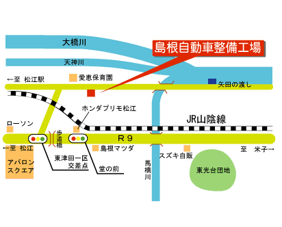 島根自動車整備工場の地図