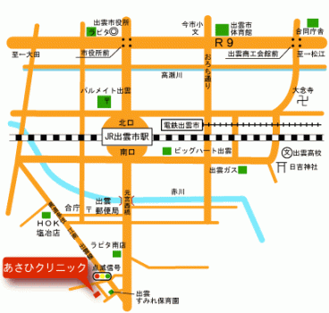 あさひクリニックの地図