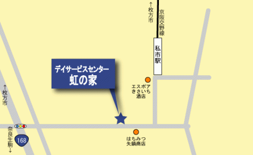 デイサービスセンター虹の家の地図