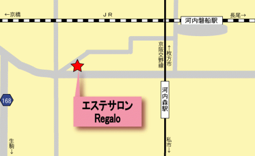 エステサロン　Regaloの地図