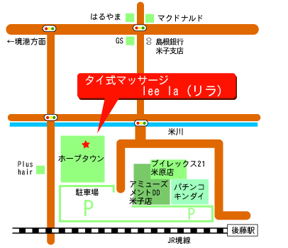 タイ式マッサージ　lee la（リラ）の地図