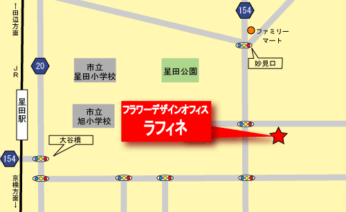 フラワーデザインオフィス　ラフィネの地図