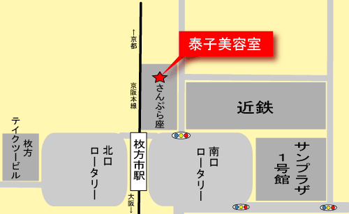 泰子美容室の地図