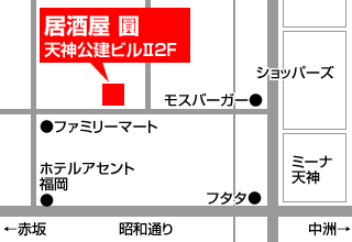 もつ鍋　焼鳥　居酒屋　圓（えん）の地図
