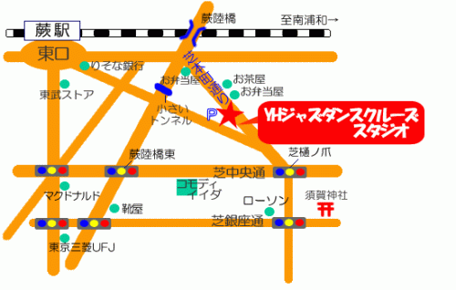 YH ジャズダンスクルーズの地図