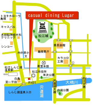 casual dining Lugar（カジュアルダイニング　ルガール）の地図