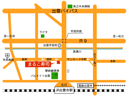 まるこ寿司の地図