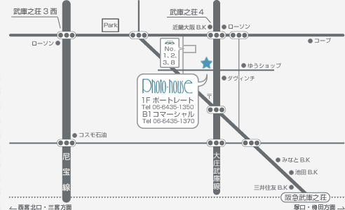 写真スタジオ　フォトハウスの地図