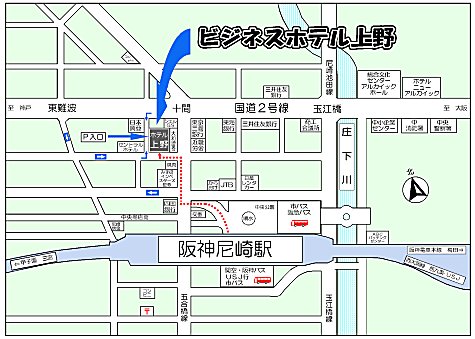 ビジネスホテル　上野の地図