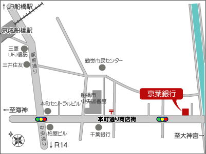 京葉銀行の地図