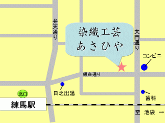 染織工芸あさひやの地図