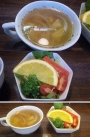 うーん。お陽さまは、どうやら顔を見せましたが、まだ寒～いッ。当店ランチにサービスお料金、５０円でつく「スープ＆サラダ」のセットです。