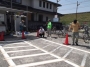 河内磐船駅南自転車駐車場の線引き作業が終わりました！