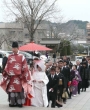 鹿児島で…花嫁さんを着付け
