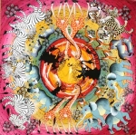 現代アート ティンガティンガ 人気画家ABUU 原画6号 アフリカ絵画 真作保証 アフリカ製品輸入元 バラカ】「アフリカン現代アート ティンガ
