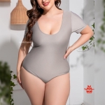 Solid Short Sleeve Bathing Suit Swimwear Women One Piece Plus Size Swimsuit Embryform