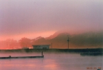 霧の北浦湖畔